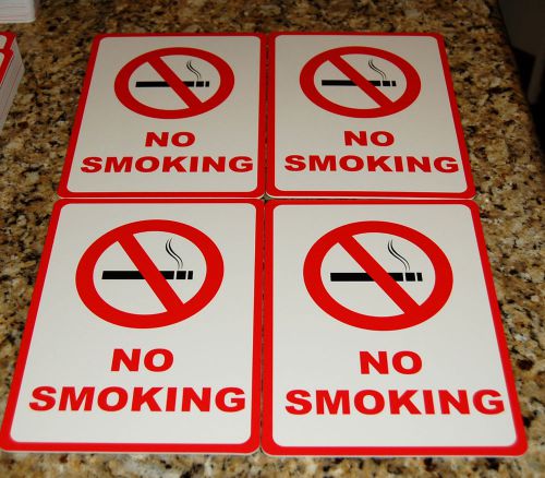 Business Signs - No Smoking Sign - Plaque Saftey No Cigarette Smoke Set of 4