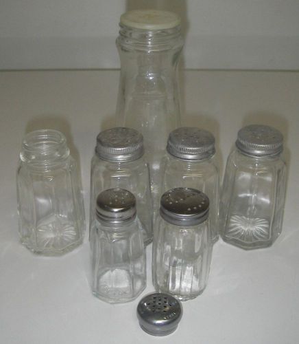 Lot of Vintage Glass Salt &amp; Pepper Shakers KITCHENWARE Restaurant Diner