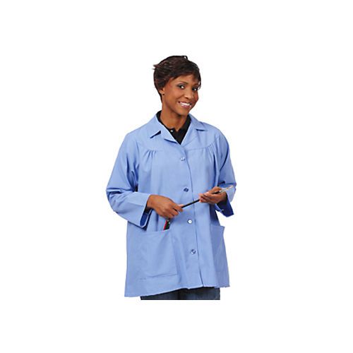 Lightweight Artist Smock Ceil Blue Large lower patch pockets color buttons 82719