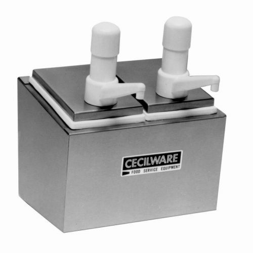 Cecilware stainless condiment rails w/ 2 super pumps jars covers 244s for sale