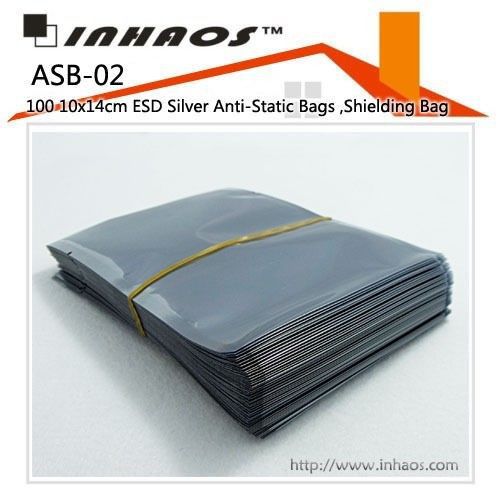 ASB-02: 100 10x14cm ESD Silver Anti-Static Bags ,Shield electronic high quality