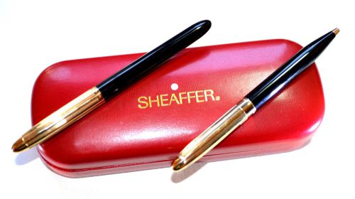 SHEAFFER CREST 593 FOUNTAIN &amp; BALLPOINT PEN ,23K GOLD ELECTROPLATE,made in USA