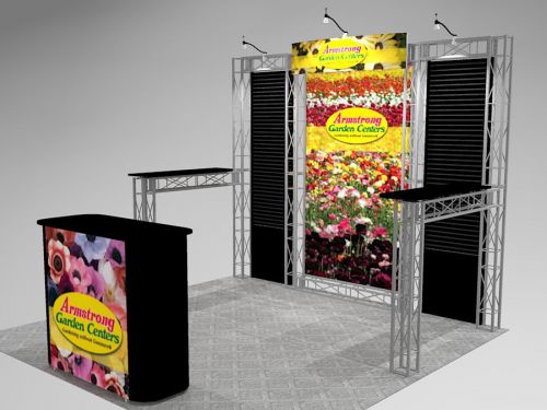 10x10 truss slat wall tradeshow display booth rental bel10 for sale