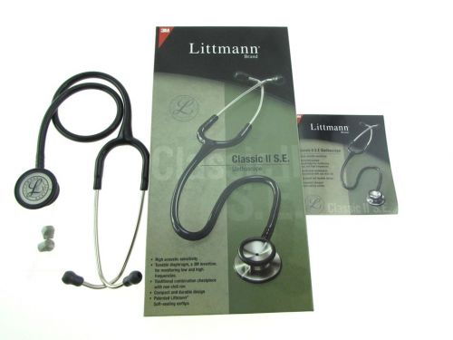 3m black littmann classic ii s.e. stethoscope with soft-sealing eartips iob for sale