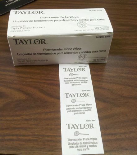 Probe Wipes Taylor Precision HACCP,70% isopropyl alcohol Model 9999N 100 Ct. NEW