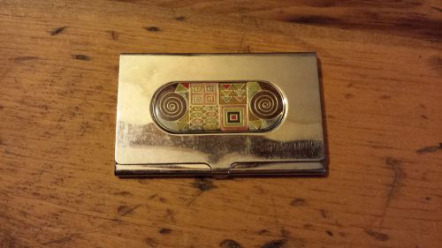 Inlaid metal design card case