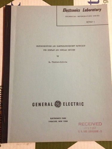 VINTAGE GENERAL ELECTRIC PHOTOCONDUCTORS ELECTROLUMINESCENT MATERIALS