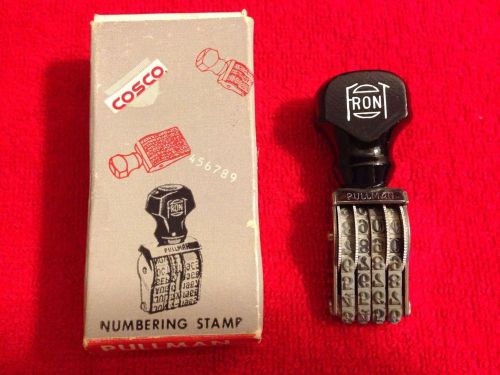 VINTAGE Pullman Brand Number Ink Stamper ~ Numbers + Symbols ~  USA ~ NUMBERER