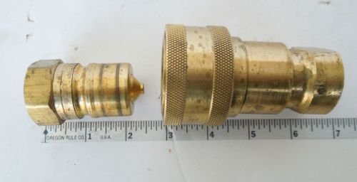 Parker brass quick coupler 60 series 3/4 ntp bh6-60/bh6-61 complete set. for sale