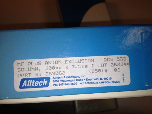 Alltech hplc mf-plus anion exclusion 300 x 7.5mm for sale