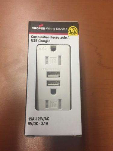 Cooper wiring devices tr7745w combo usb charger tamper resistant recept (lot 10) for sale