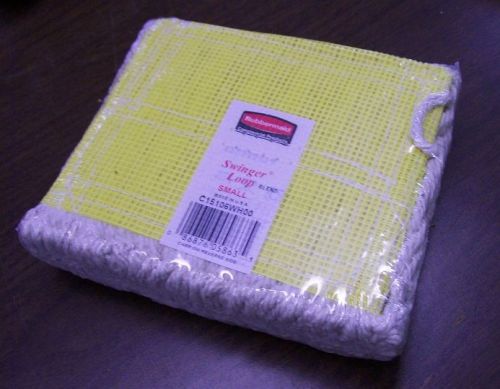 RUBBERMAID MOP HEAD, C15106WH00 Small Swinger LOOP Yellow Band, Unopened