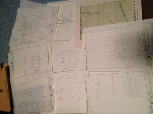 VINTAGE MANY ORIGINAL DRAWINGS 1945 46 ELECTRON GUN ANODE CYLINDER CELL TUBE