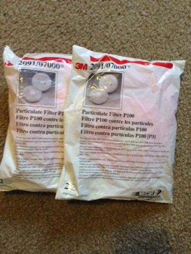 2 PAIRS - 3M™ 2pc Particulate Filter 2091/07000 AAD P100 Respiratory Protection