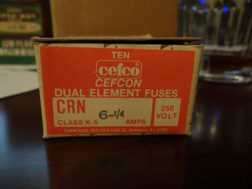 Lot (10) Cefco Dual Element CRN 6-1/4A fuse NEW