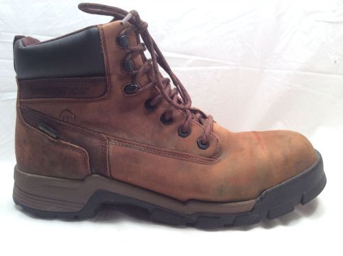 Mens wolverine ics steel toe work safety boots leather waterproof size 10.5 m us for sale