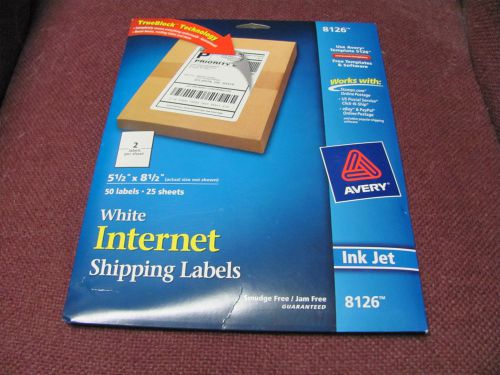Avery® 8126 White Internet Shipping Labels 5 1/2 x 8 1/2 --15 Sheets  -30 Labels