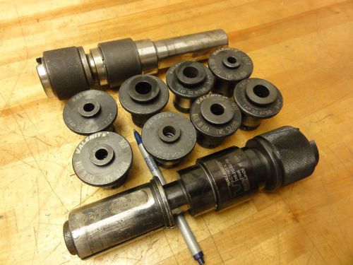 (2) #2 straight shank quick change tapping adapter &amp; (8) valenite tap collets for sale