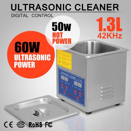 1.3L 1.3 L ULTRASONIC CLEANER FREE WARRANTY STAINLESS STEEL FOR JEWELRY GREAT