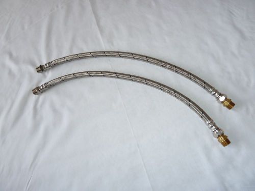 Stainless Steel Braided Hose Assembly, 1/2&#034; by 24&#034; long
