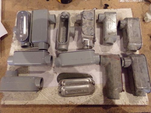 LOT OF 3/4&#034; CONDUIT BODY FITTING - PLASTIC &amp; METAL - NEW &amp; USED