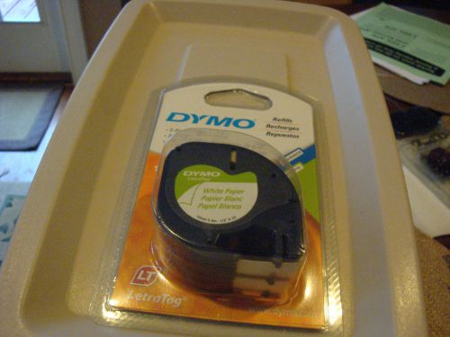 2 Pack Dymo 10697 White Paper Refill Tapes 1/2&#034;x13ft LetraTag