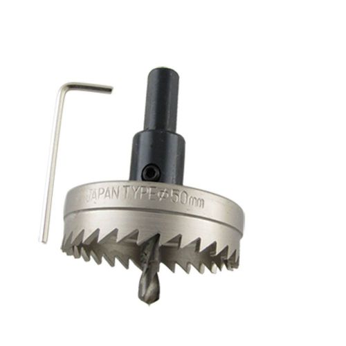 50mm black silver tone hex wrench twist drill bit hole saw for sale