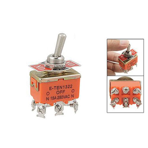 6-terminals on/off/on dpdt toggle switch ac 250v 15a for sale