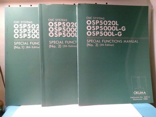 OKUMA - CNC SYSTEMS - OSP - 5020L/5000L-G/500L-G SPECIAL FUNCTIONS MANUALS
