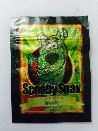 50  Scooby Snax Kush 4g EMPTY** mylar ziplock bags (good for crafts jewelry)