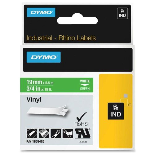 Dymo White on Green Color Coded Label 1805420