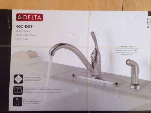 Delta 400-DST Classic Single Handle Kitchen Faucet with Spray in Chrome