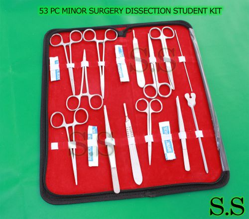 53 PC MINOR SURGERY DISSECTION DISSECTING STUDENT KIT SURGICAL INSTRUMENTS