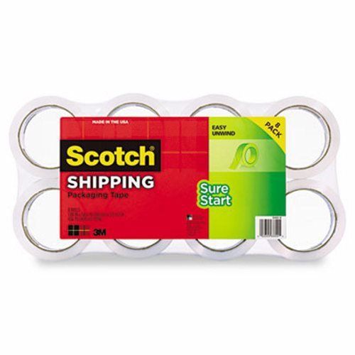 Scotch packaging tape, 1.88&#034; x 54.6 yards, 3&#034; core, clear, 8/pack (mmm34508) for sale