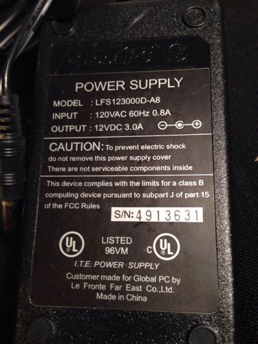 6 NEW 12V AC 0.8A Input / 12V DC 3.0A Output Power Supplies