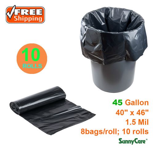 45 Gallon 1.5 Mil 40&#034; x 46&#034; Low Density Can Liner / -Trash Bag 80 / Case