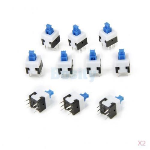20pcs 6pin self-locking type button switch push button switch control 8x8mm diy for sale