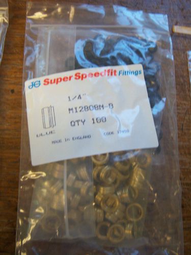 John guest super speedfit mi2808n-b 1/4&#034;, 100 pack brass slip-on coupling for sale