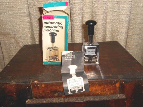 W T Rogers Automatic Numbering Machine No. 04213 with Box Stylus instruction