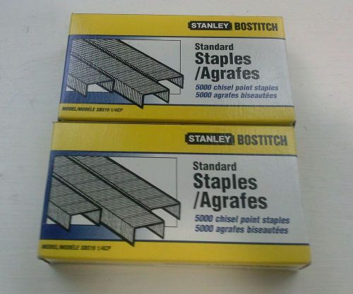 Stanley Bostitch SBS19 Standard Staples 5000/box 1/4CP Chisel Point USA (2)boxes