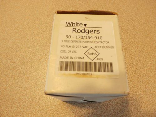 WHITE RODGERS 9O-170 / 154-910 3-POLE DEFINITE PURPOSE CONTACTOR