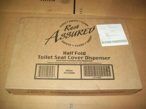 Rest Assured Half Fold Toilet Seat Cover White 25132000 Dispenser 11&#034;x16&#034;x 3&#034;