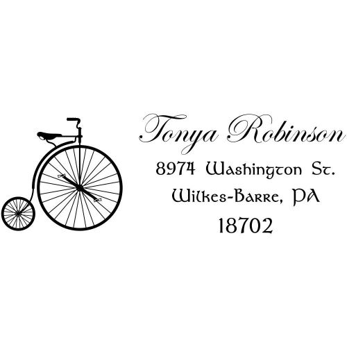Robinson Vintage Bicycle Self Inking Custom Return Address Stamp (bicycle_109)