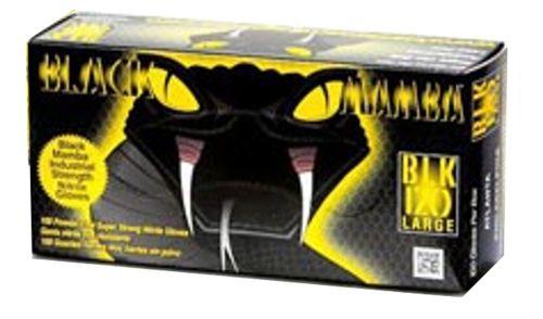 BLACK MAMBA Box of 100 Gloves Nitrile Disposable Construction HVAC Mechanic