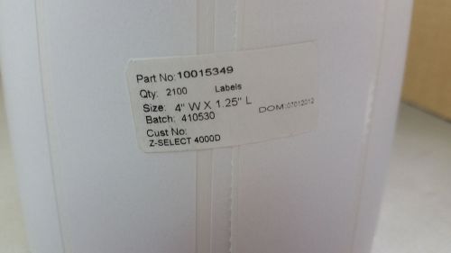 10015349 Zebra Z-Select 4000D Paper Label, 4x1.25 in.