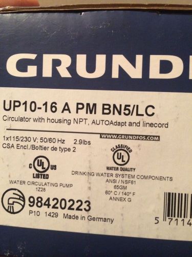 Up10-16a Pmbn5/lc Grundfos Shaver Recirc Pump.