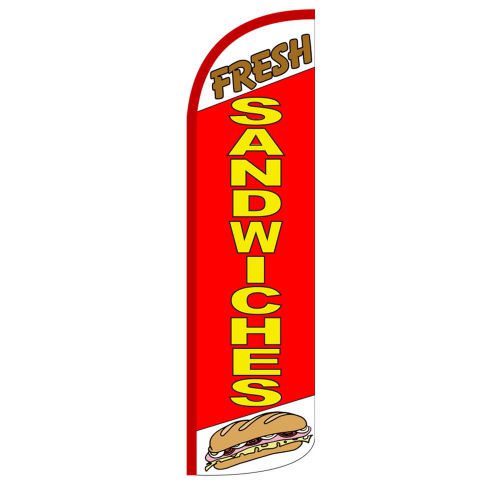 Fresh sandwiches windless swooper flag jumbo full sleeve banner + pole made usa for sale
