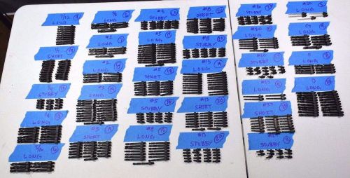Aircraft Aviation Threaded Drill Bits 429 Piece Lot Various Sizes