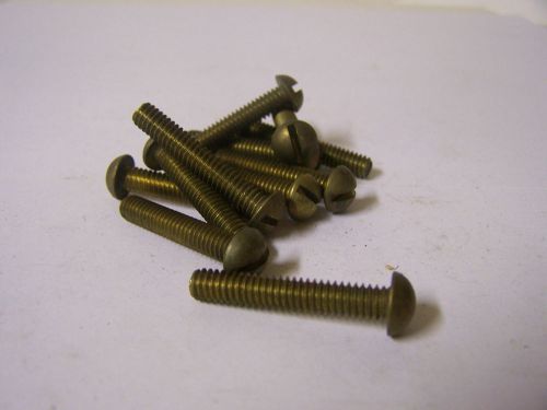 12-24 x 1 1/4&#034; round head solid brass machine screw slotted  qty 85 for sale
