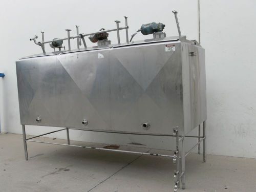 600 gallon 3 compartment flavor tank w/ agitator mixer, stainless steel jacketed for sale